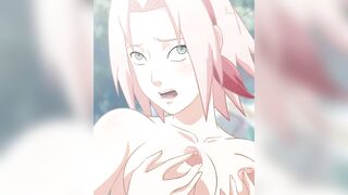 Naruto and Fairy Tail - Himawari Sakura Hinata Futa Sara Lesbian Orgy