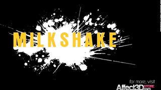 Futanari animation with three hot babes in a restaurant