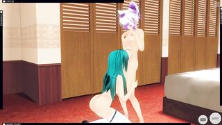 3D HENTAI YURI Big Eats little Stepsister Pussy after School