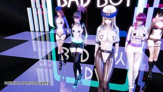 [MMD] RedVelvet - Bad Boy Strip Vers. Ahri Akali Kaisa Evelynn Seraphine KDA 3D Erotic Dance