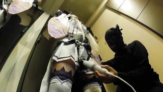 Re:zero Emilia is Restrained on the Door and Caressed with an Electric Massage Full HD