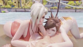【MMD R-18 SEX DANCE】HOT POOL SWEET INTENSE COCK BLOWJOB 甘い喜び [MMD]