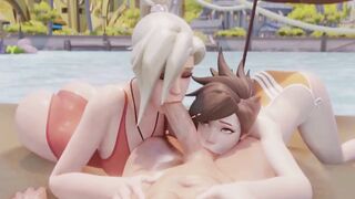 【MMD R-18 SEX DANCE】HOT POOL SWEET INTENSE COCK BLOWJOB 甘い喜び [MMD]