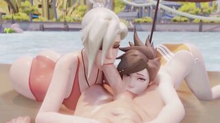 【MMD R-18 SEX DANCE】HOT POOL SWEET INTENSE COCK BLOWJOB 甘い喜び [MMD]