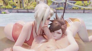 【MMD R-18 SEX DANCE】HOT POOL SWEET INTENSE COCK BLOWJOB 甘い喜び [MMD]