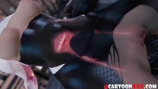 venom pounds spidergirl in the pussy till huge creampie