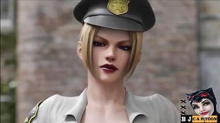 Finish BLOWJOB CUM MOUTH Teen COP 3D Blonde Fellatio POV Cum Swallow Busty Girl Big Boobs Cumshot