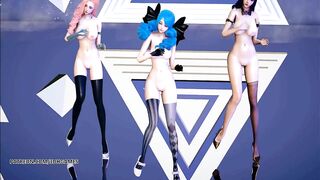 [MMD] PRODUCE48 - RUMOR Sexy Naked Dance Seraphine Gwen Caitlyn