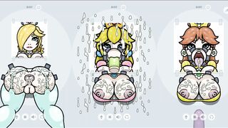 Fapwall [weird Hentai Game] Rosalina Peach and Daisy Gets the best Gangbang of their Life without Ma
