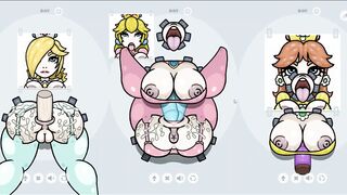 Fapwall [weird Hentai Game] Rosalina Peach and Daisy Gets the best Gangbang of their Life without Ma