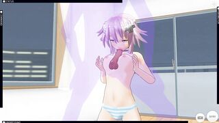 3D HENTAI Neptunia Caresses a Dick with her Breasts and makes you Cum