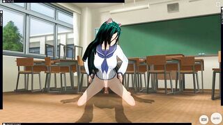 3D HENTAI Neko Schoolgirl Cums from a Big Dick