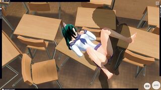 3D HENTAI Neko Schoolgirl Cums from a Big Dick