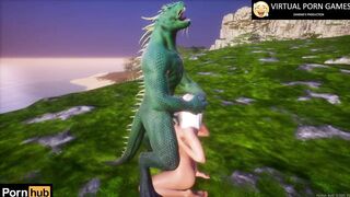 Furry Crocodile Sex with 2 Cocks 4K 60 FPS Animation