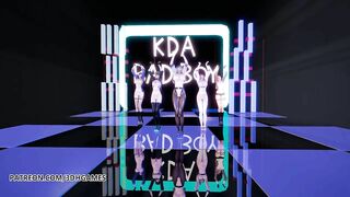[MMD] RedVelvet - Bad Boy Nude Vers. Ahri Akali Kaisa Evelynn Seraphine KDA 3D Erotic Dance