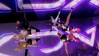 R18 MMD Stellar - Marionette Strip Dance Ahri Akali Evelynn Kaisa 3D Erotic Dance