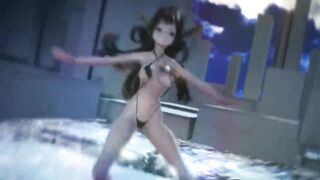 Mmd R18 Wild Bitch want Anal Fuck in the Pool