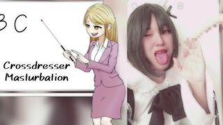 Japanese Hentai Shemale Crossdresser Maid Blow Job Masturbation Cosplay Animated Voice