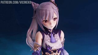 Keqing caçando slime de uma forma diferenciada