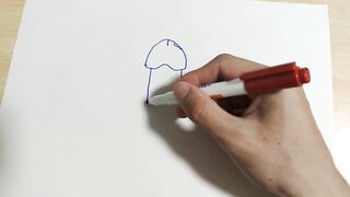 Draw an Illustration of a Dick. then Write a Word that Means Dick in Japanese.