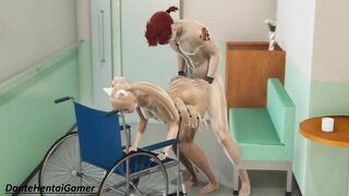 MIZUMI & DANTE (Part 4) - Fucking Busty Girlfriend Doggystyle Leaning on a Wheelchair - Cum on Ass