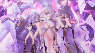 [MMD] Everglow - Dun Dun Strip Vers. Ahri Akali Evelynn Kaisa Seraphine 3D Erotic Dance