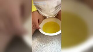 [pee on Diapers] Pissing and Drinking Urine in the Mouth to Nana. Pee Command to Nana