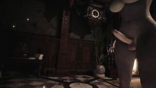Resident Evil 8 Spanking FUTA Lady Dimitrescu Ass with Fly Swatter Resident Evil Village: Futanari