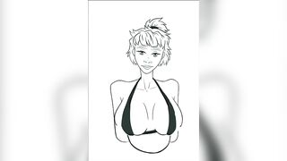 Breast Expansion GIF Speedpaint, Drawing Process Vertical Video