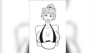 Breast Expansion GIF Speedpaint, Drawing Process Vertical Video
