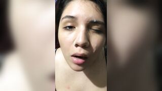 Making my BF Cum all over my Slutty Face