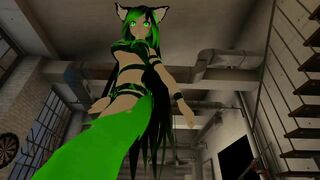 Cat Girl only in Ribbons Bondage gives Sexy Lap Dance Hump (POV)