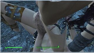 Silicone Breasts and Blue Hair. Girl in Sex is just Fire | Fallout 4