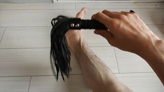 【セルフSM】買ってきたムチで自分の脚を試し打ちしてみた (Self M&S Play! I Whip my Leg!!)