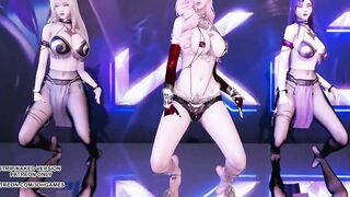 MMD HYUNA - Rolldeep Ahri Kaisa Seraphine League of Legends KDA Sexy Kpop Dance