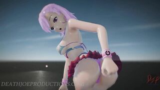 SFW MMD 4k UHD Misaka Rose Bondage Bikini - Pom Pom Dance 1071