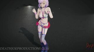 SFW MMD 4k UHD Misaka Rose Bondage Bikini - Pom Pom Dance 1071