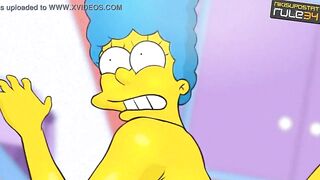 Simpsons porn cartoon Marge fucked ass creampie