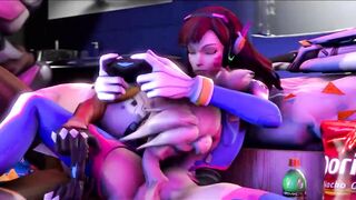 D.Va and Mercy Playing
