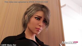 Ebony Nurse helping her futanari patient in a cool 3d animation