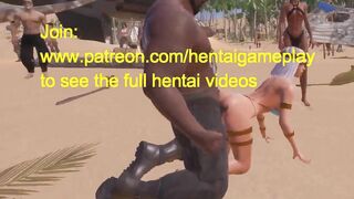 Egypt odalisque having sex with a warrior man in porn game