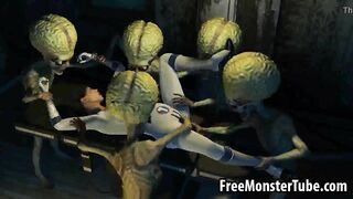 Hot 3D brunette babe gets fucked by two aliensattack3-high 1