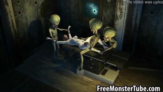 Hot 3D brunette babe gets fucked by two aliensattack3-high 1