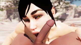 Buff Woman Gets Creampie - 3D Animation