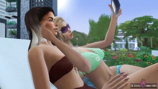 Gorgeous Models Have Public Sex in Hotel Pool - Sexual Hot Animations
