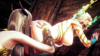 ELF WARRIOR LICKED PUSSY OF THE QUEEN FOREST | 3D Hentai
