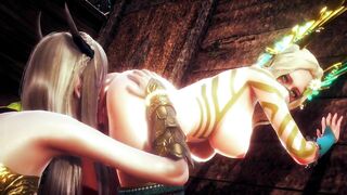 ELF WARRIOR LICKED PUSSY OF THE QUEEN FOREST | 3D Hentai