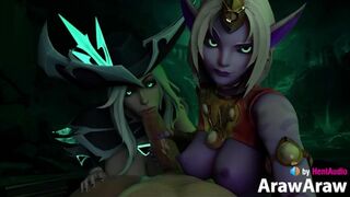 Miss Fortune & Soraka Blowjob (with sound) 3d animation ASMR hentai League of Legends bj