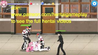 Cute teen girl 18 yo hentai having sex with a lot of men in college in Magical Angel Fairy heart hentai game