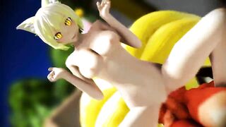 【MMD】藍様で背面騎乗位セックス